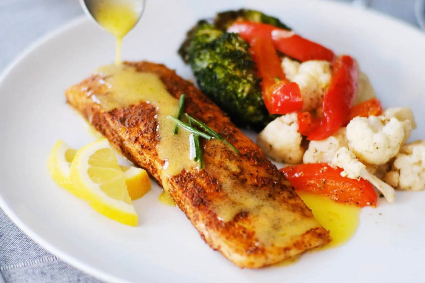 Salmon with Lemon Butter Sauce